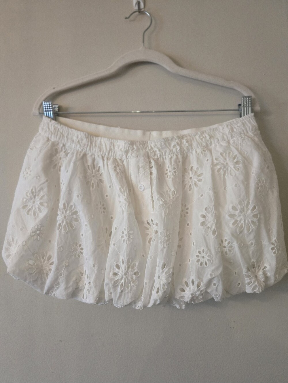 Jaded London NWT [Size 6] Broderie Puffball White Eyelet Bubble Mini Skirt